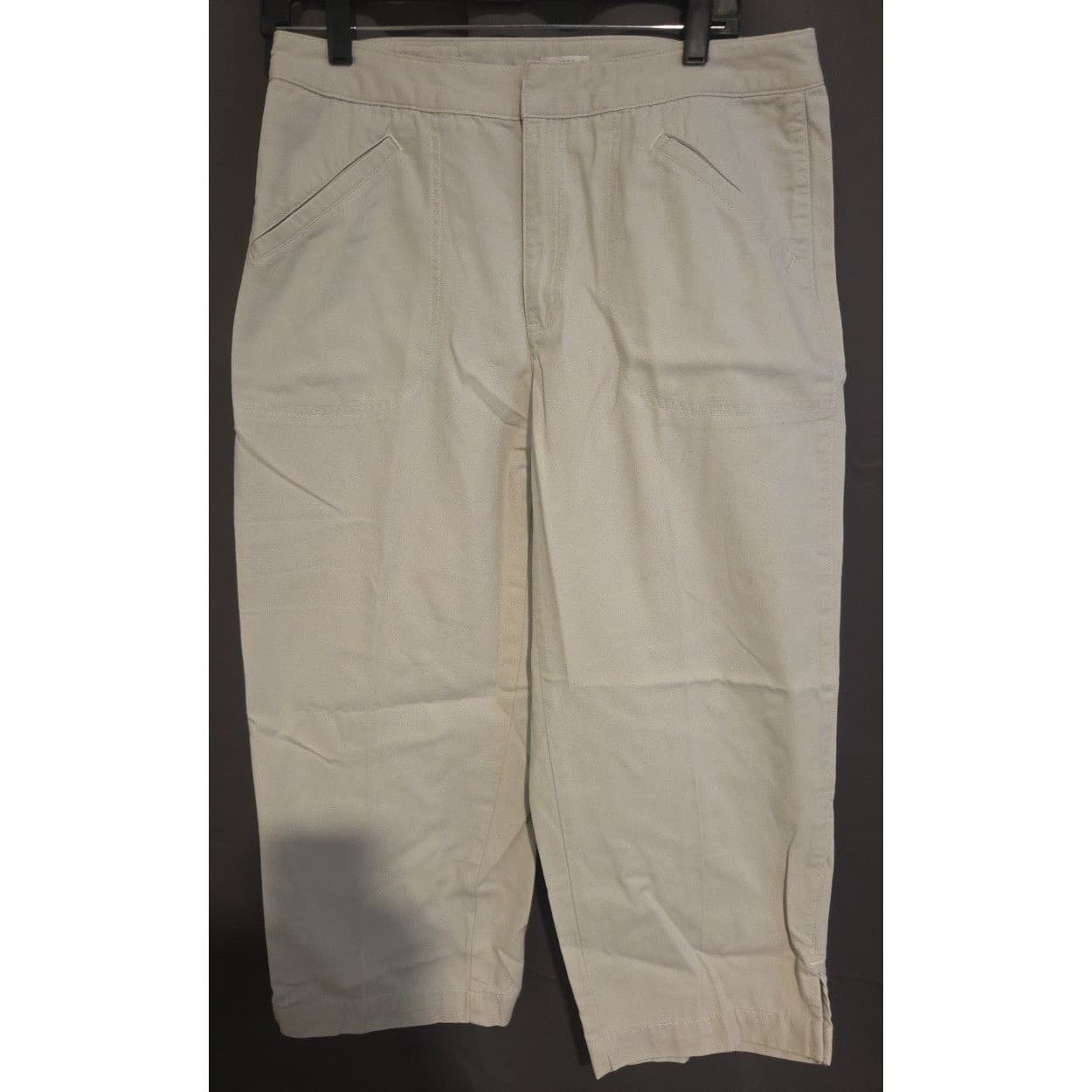 Liz Claiborne Audra Lizwear Jeans, Beige Cropped Pants, Women's Size 12 Straight - Thumbnail 3