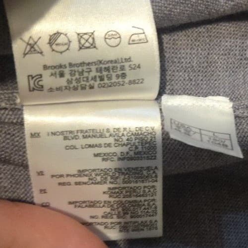 Brooks Brothers Brookstech Merino Grey Wool V-Neck Sweater, Men's Large - Thumbnail 7