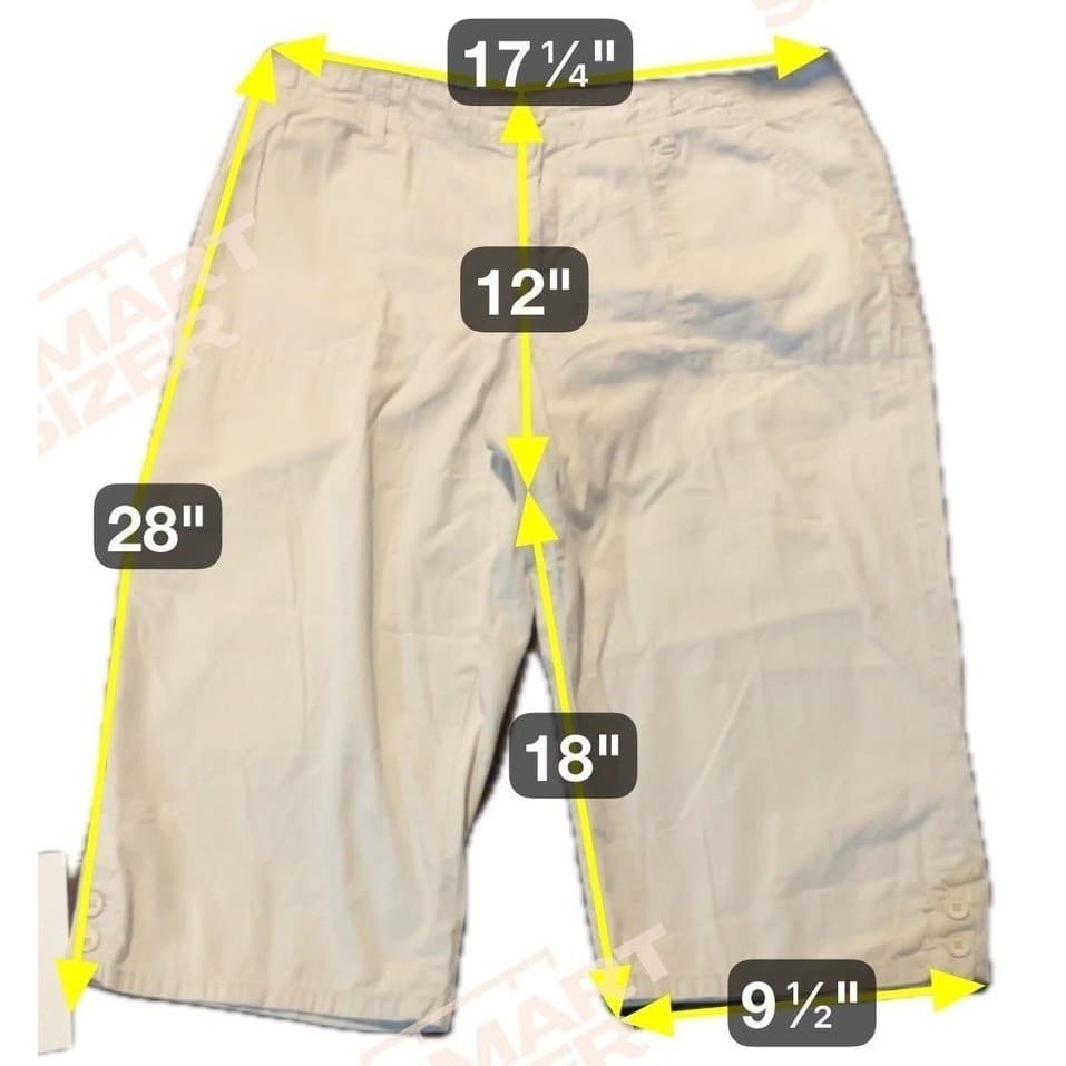 Bay Studio Khakis Beige Cotton Ripstop Crop Capri Pants, Women's Size 14 Utility - Thumbnail 2