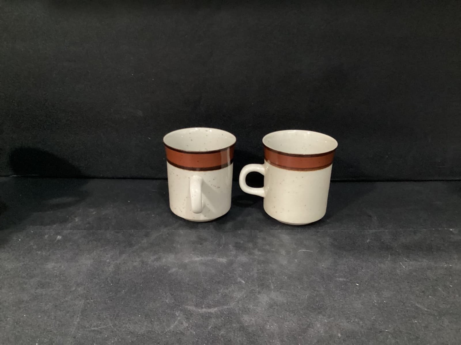 Lot of 2 ~ Vintage Rainbow Stoneware Coffee Mugs - Thumbnail 3