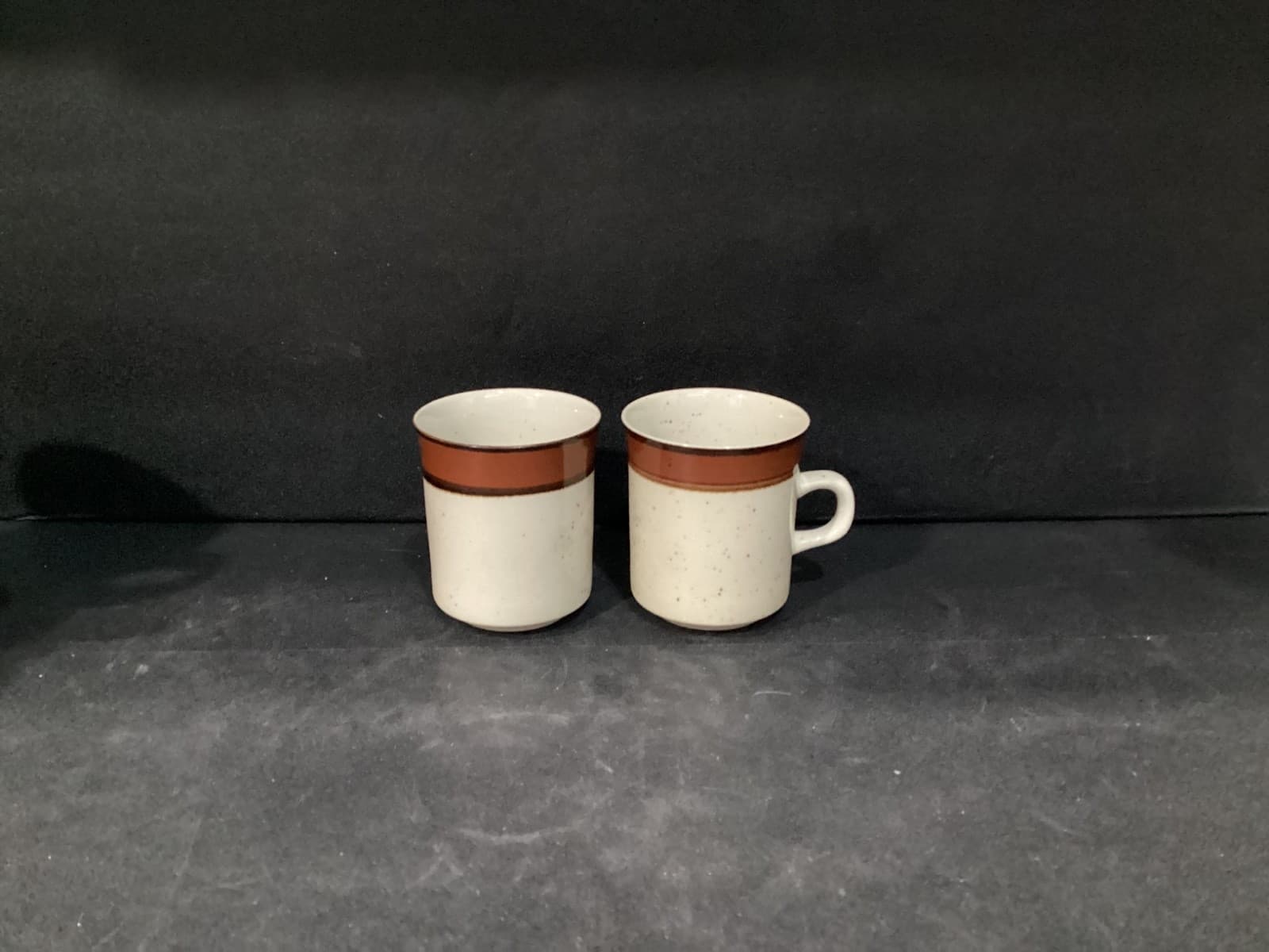 Lot of 2 ~ Vintage Rainbow Stoneware Coffee Mugs