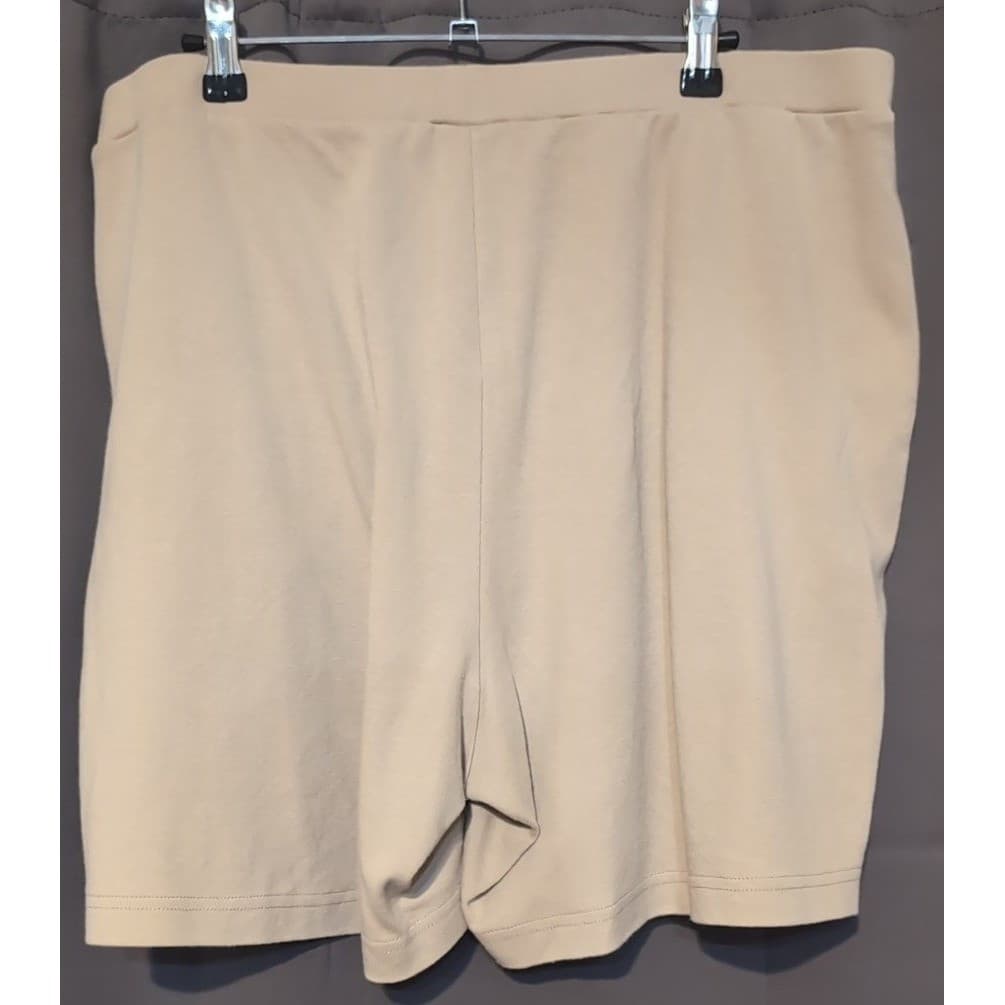 Laura Scott Tan Knit Jersey Shorts, Elastic Waist, Women's XL Casual Comfort - Thumbnail 4