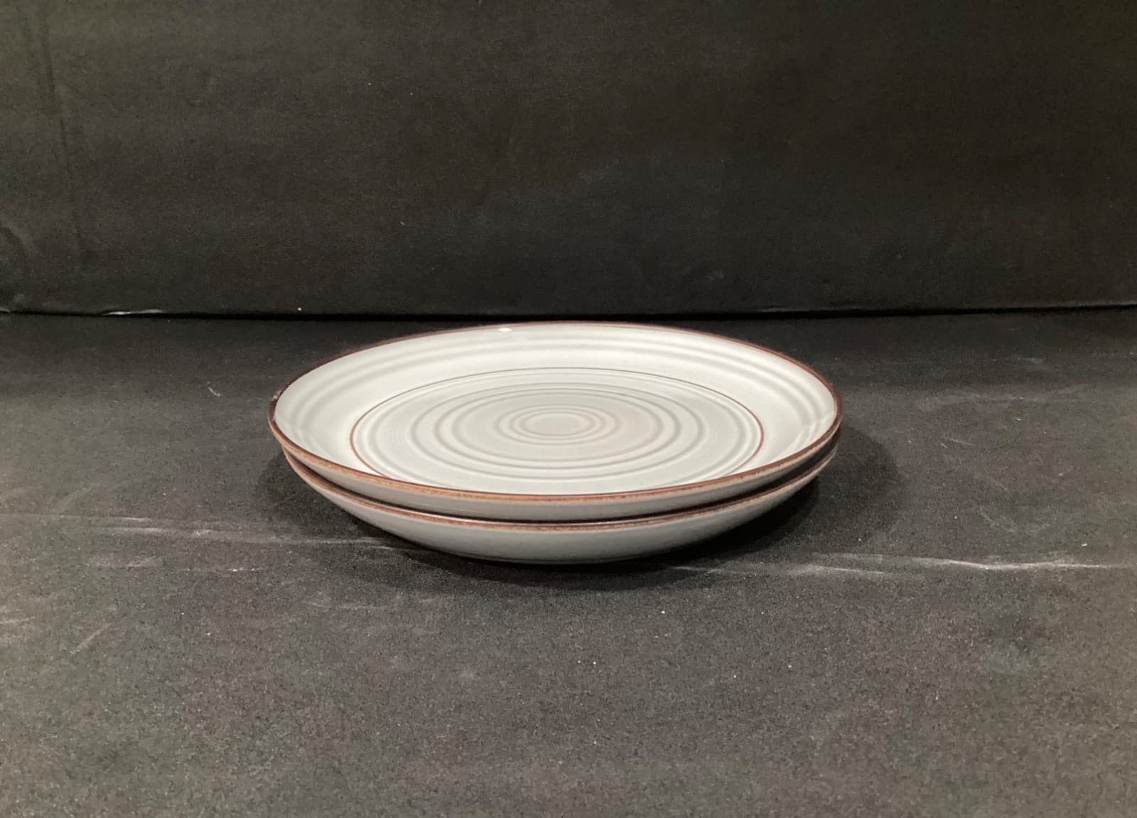 Kirkland’s 8.5” Swirl Brown Rim Stoneware Plates Set of 2 - Thumbnail 6