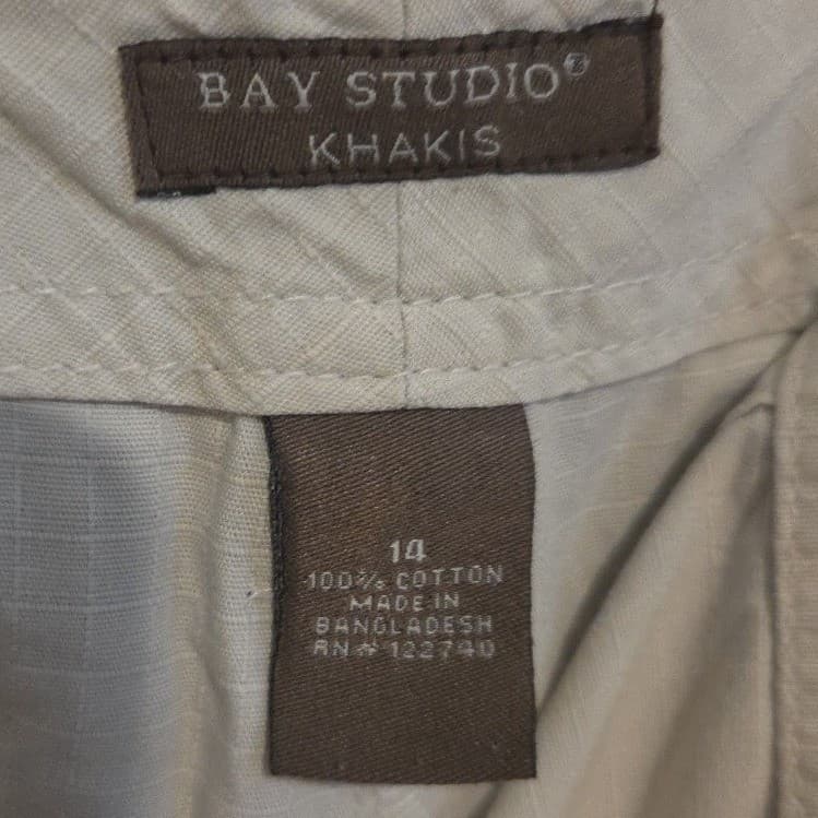 Bay Studio Khakis Beige Cotton Ripstop Crop Capri Pants, Women's Size 14 Utility - Thumbnail 5