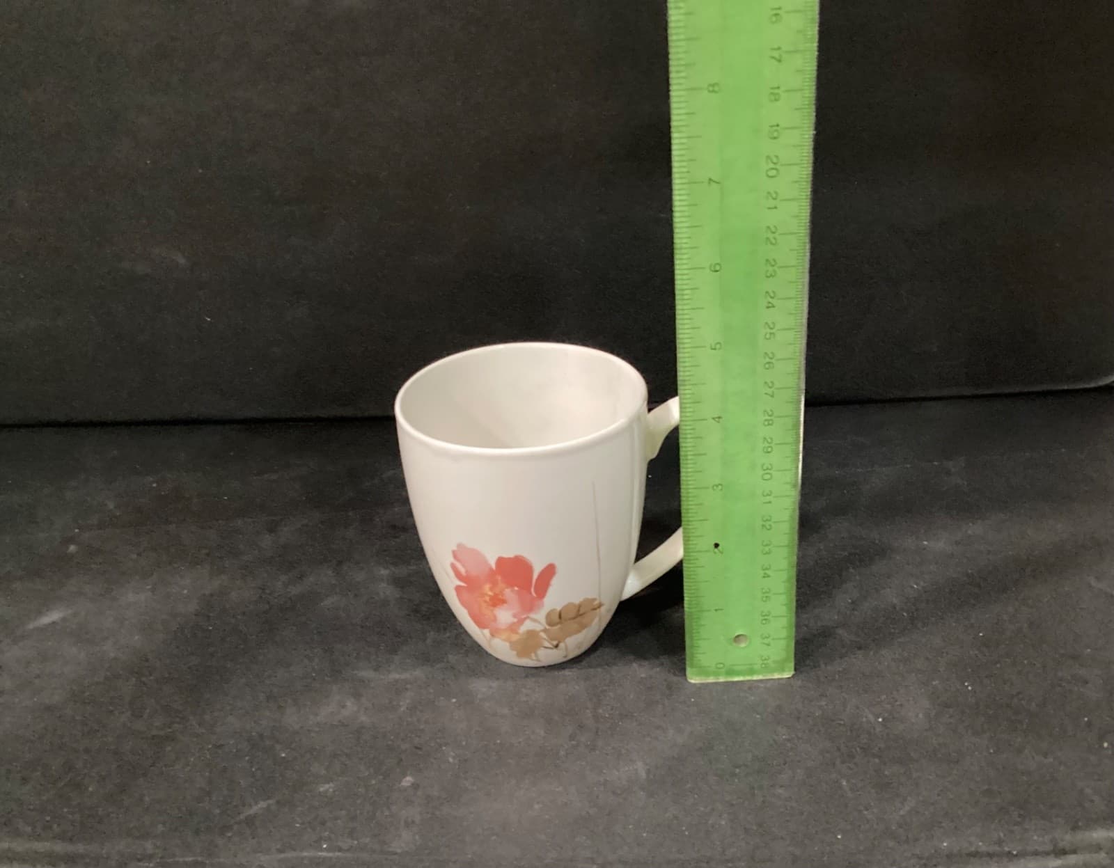 Oneida Amore Coffee Cups Mugs White Porcelain Pink Floral Watercolor Set of 4 - Thumbnail 8