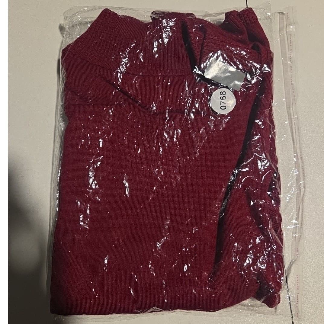 Josephine Chaus Red Silk Blend Mock Neck Short Sleeve Sweater, Women's XL Ribbed - Thumbnail 7