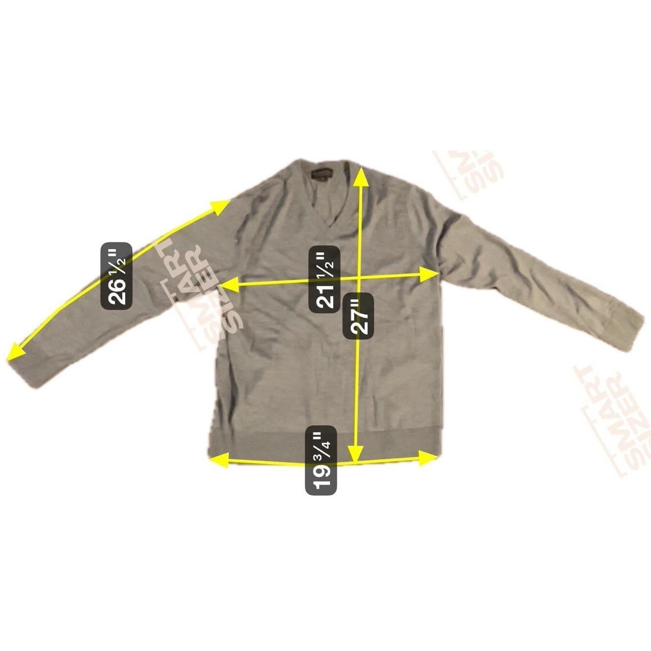 Brooks Brothers Brookstech Merino Grey Wool V-Neck Sweater, Men's Large - Thumbnail 2