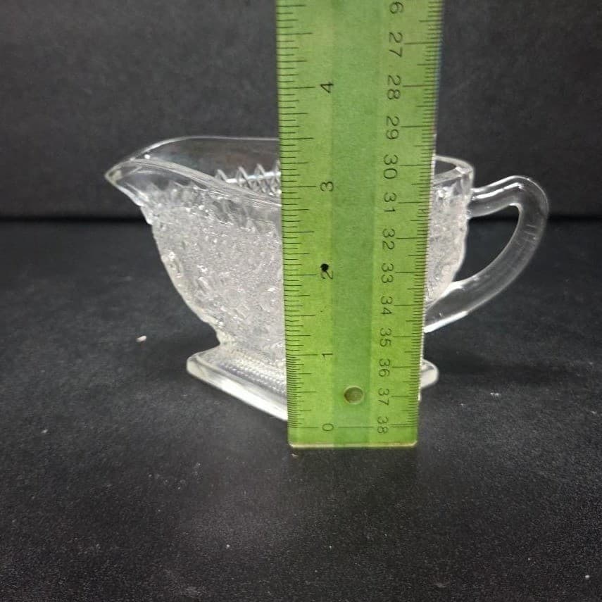Indiana Glass Tiara Clear Creamer, Sandwich Daisy Scroll Design Floral Tableware - Thumbnail 9