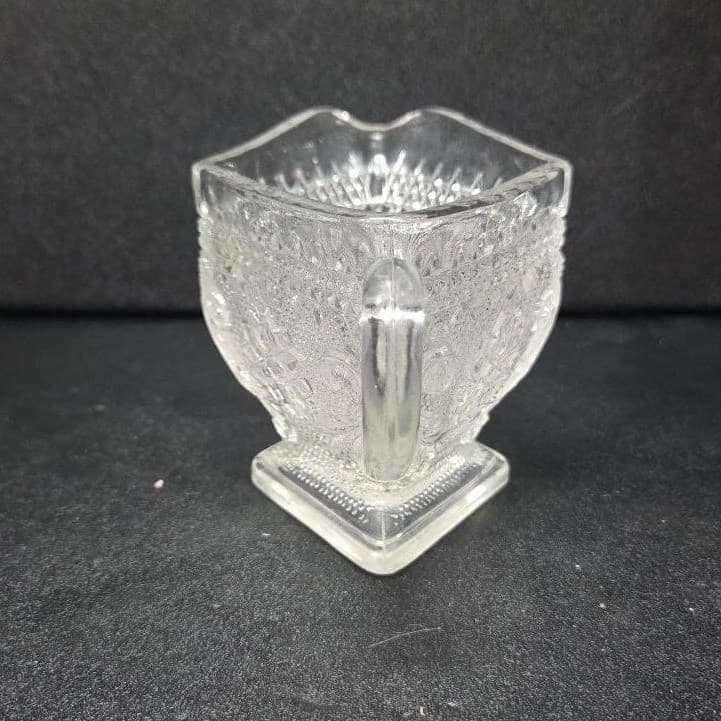 Indiana Glass Tiara Clear Creamer, Sandwich Daisy Scroll Design Floral Tableware - Thumbnail 5