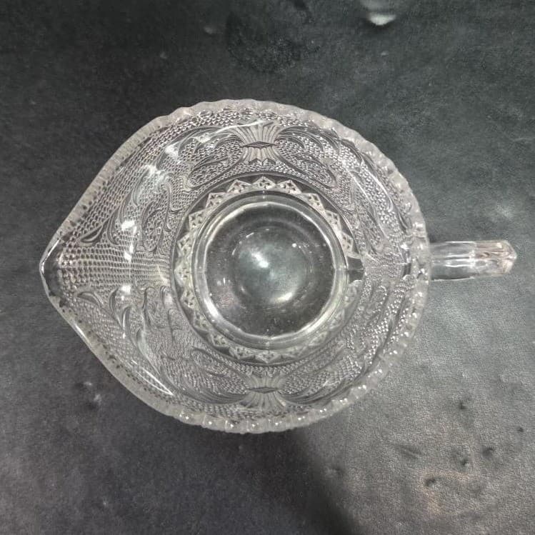 Duncan & Miller Clear Glass Creamer #41, Vtg Sandwich Pattern Pitcher, Tableware - Thumbnail 7