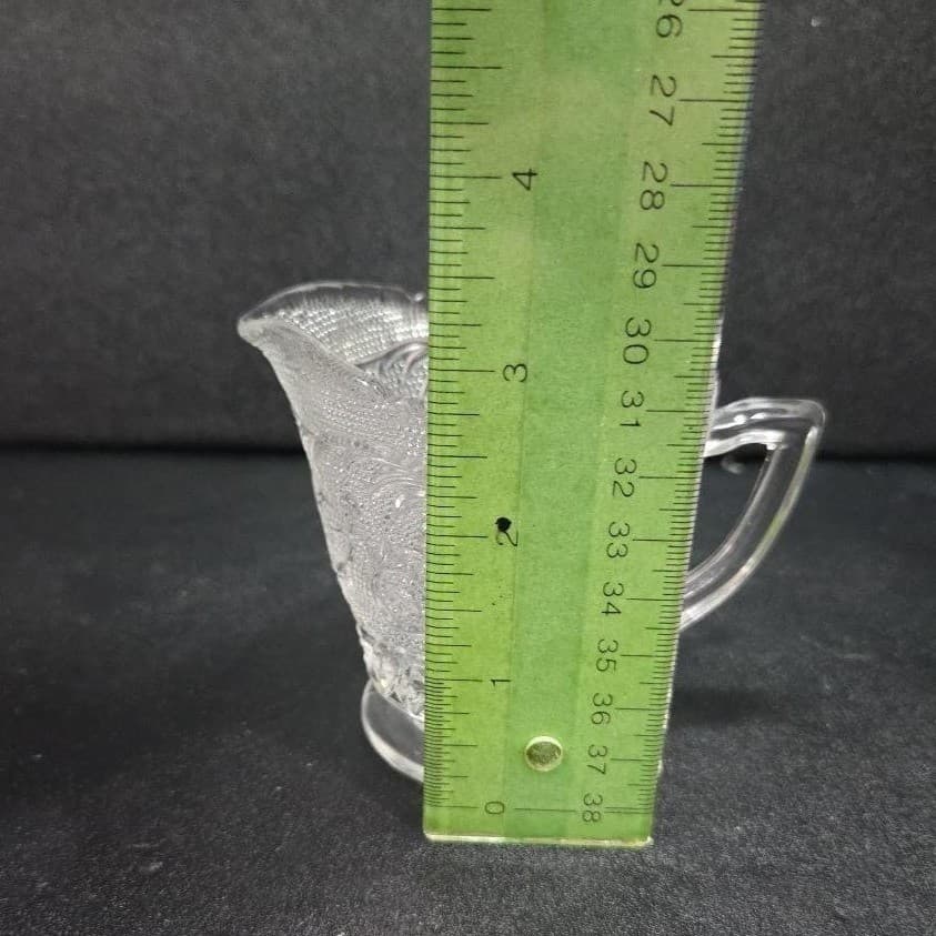 Duncan & Miller Clear Glass Creamer #41, Vtg Sandwich Pattern Pitcher, Tableware - Thumbnail 9
