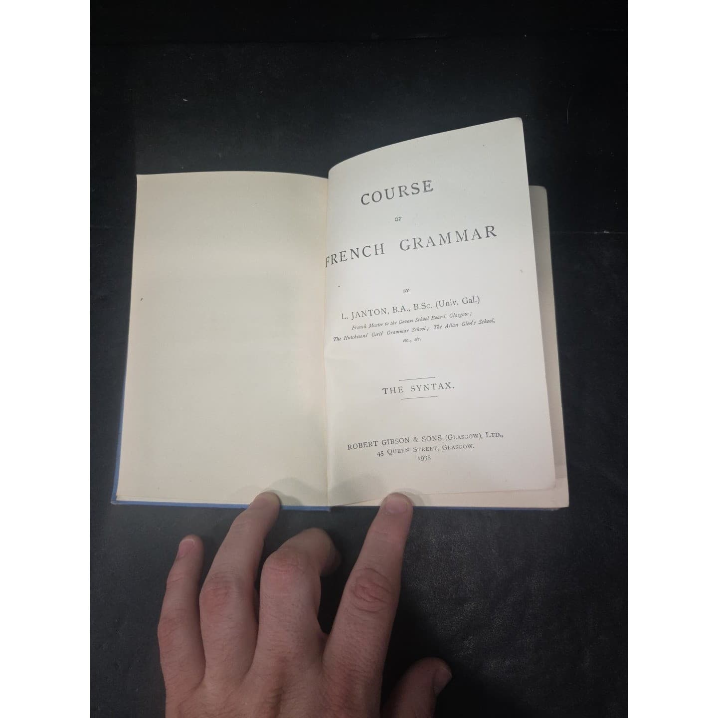 Course of French Grammar by L Janton, 1933 Vintage Language Textbook - Thumbnail 3
