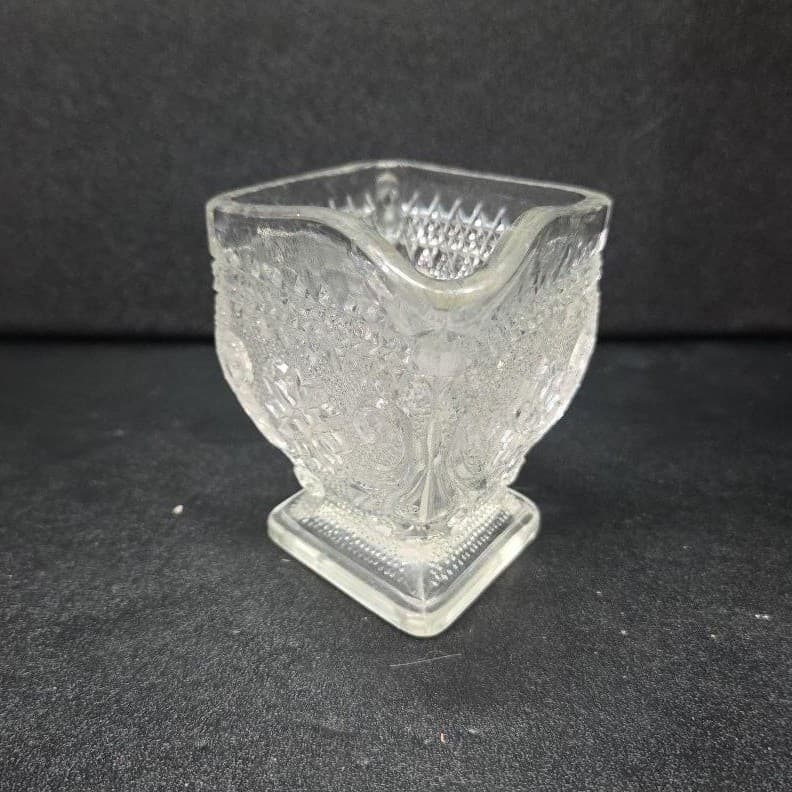 Indiana Glass Tiara Clear Creamer, Sandwich Daisy Scroll Design Floral Tableware - Thumbnail 3