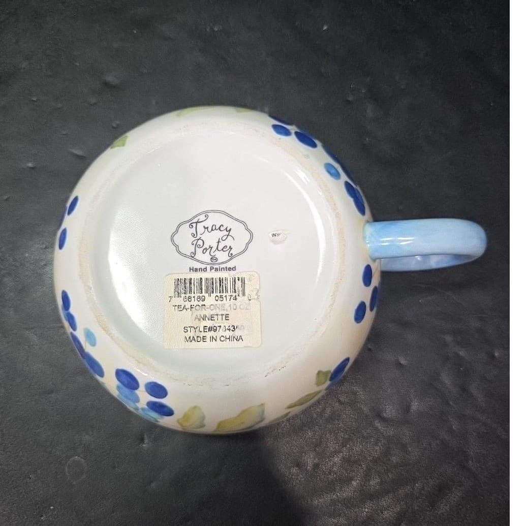 Tracy Porter Hand-Painted Jumbo Mug, "Blueberries Annette" Ceramic Coffee, Soup - Thumbnail 8