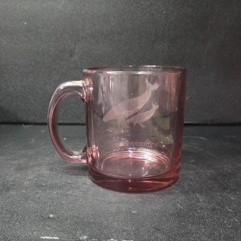 Depoe Bay Blush Pink Coffee Cup, 12oz Vintage Souvenir Mug, Etched Whale Design - Thumbnail 4