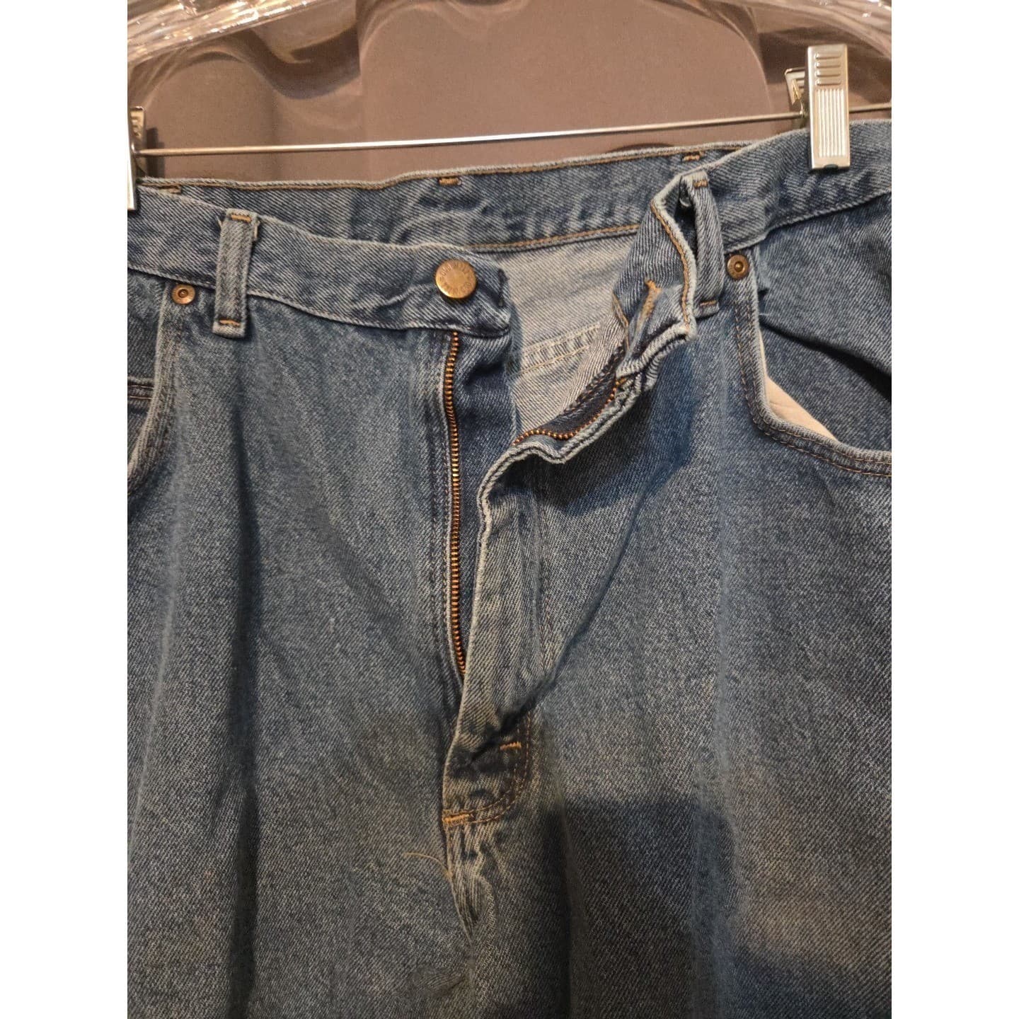 Old Mill Medium Wash Straight Leg Denim, Men's 40x34 Blue Jeans, 100% Cotton - Thumbnail 7