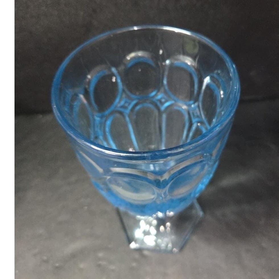 Fostoria Moonstone Light Blue Ice Tea Goblet, Vintage Glass, Low Stem Drinkware - Thumbnail 6