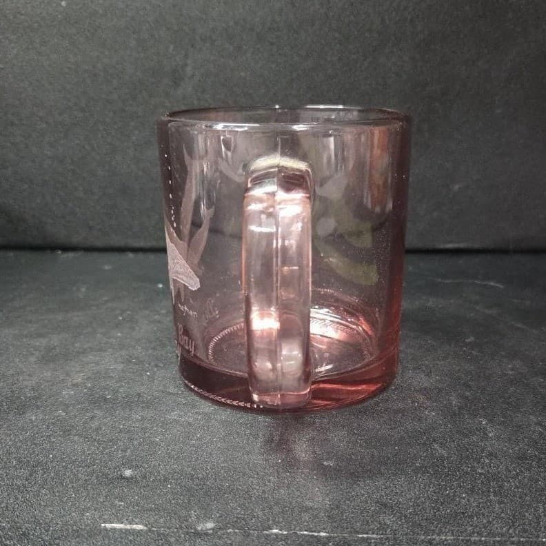 Depoe Bay Blush Pink Coffee Cup, 12oz Vintage Souvenir Mug, Etched Whale Design - Thumbnail 5