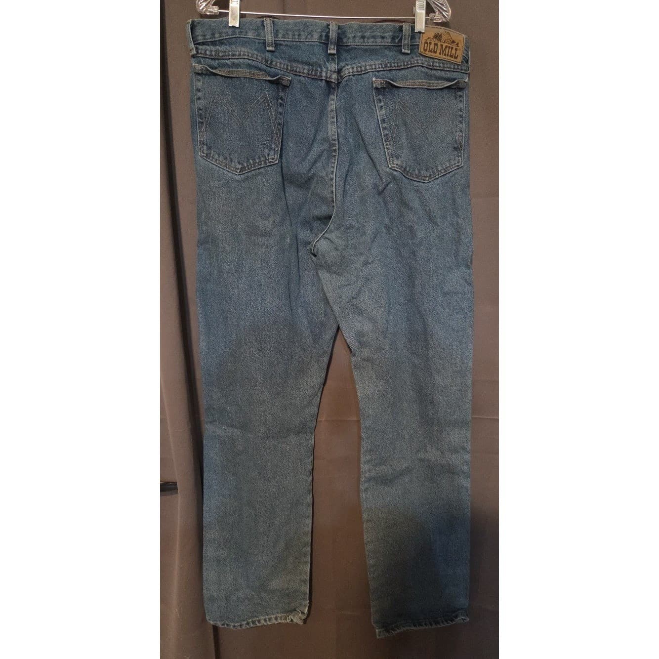 Old Mill Medium Wash Straight Leg Denim, Men's 40x34 Blue Jeans, 100% Cotton - Thumbnail 4