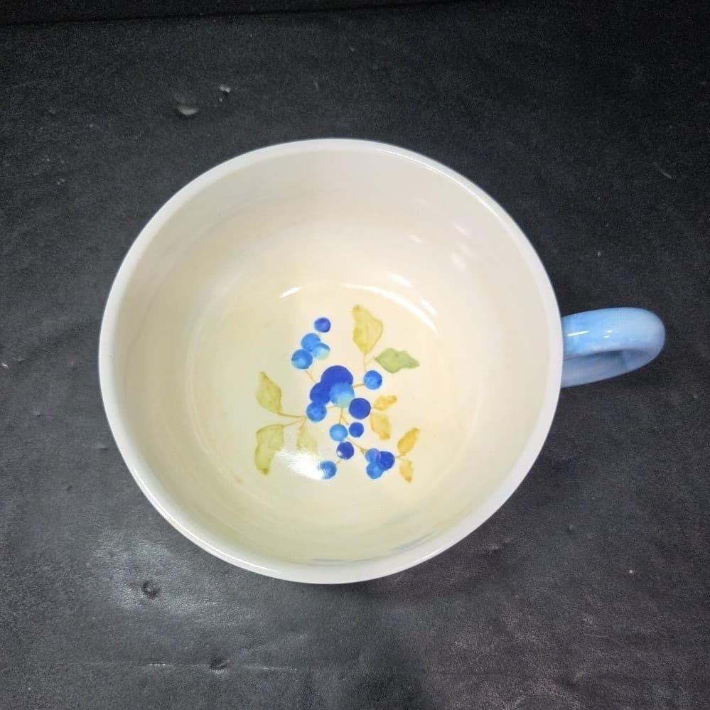 Tracy Porter Hand-Painted Jumbo Mug, "Blueberries Annette" Ceramic Coffee, Soup - Thumbnail 7