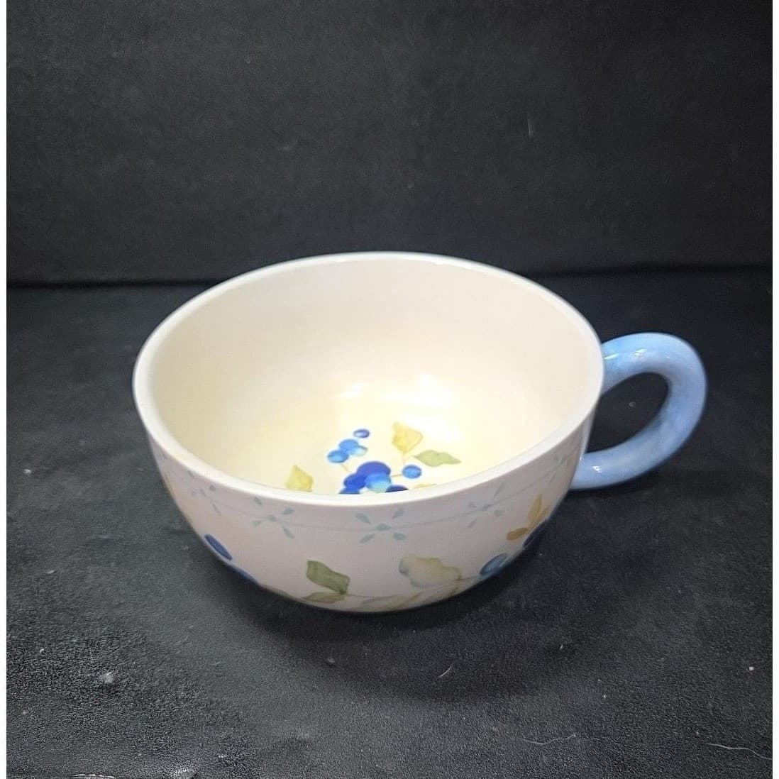 Tracy Porter Hand-Painted Jumbo Mug, "Blueberries Annette" Ceramic Coffee, Soup - Thumbnail 6
