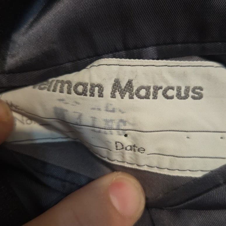 Marcus Neiman Collection Gray Blue Pinstripe 3 Button Blazer, Men's 43L Jacket - Thumbnail 8
