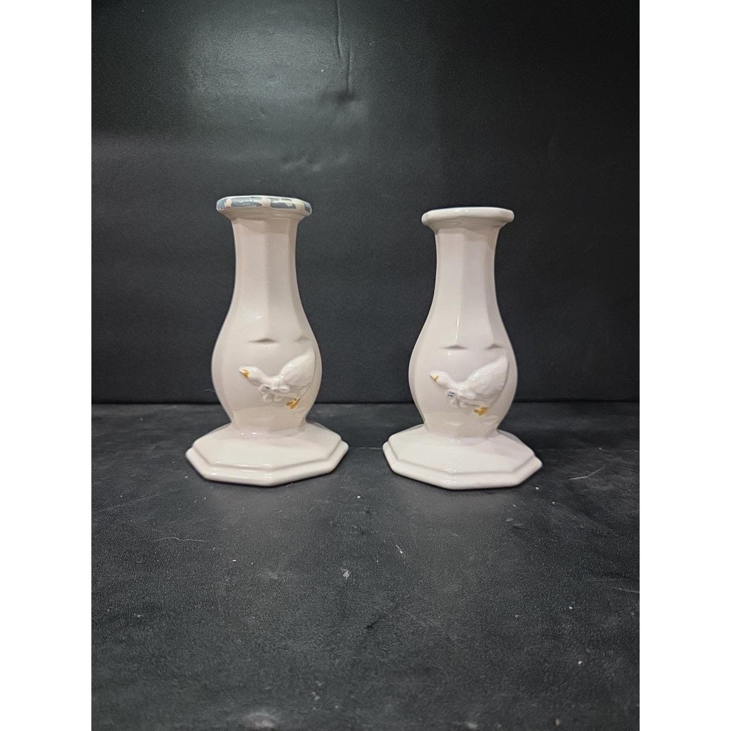 McCoy Goose Geese Country Accents Candlesticks, Set of 2, Candle Holders, Decor