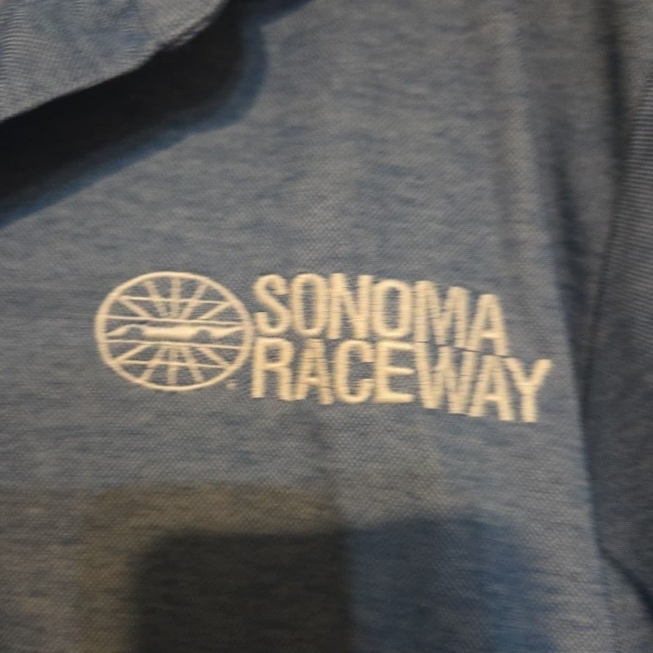 Travis Mathew Sonoma Raceway Blue Heathered Polo Shirt, Men's Large, Pima Cotton - Thumbnail 8