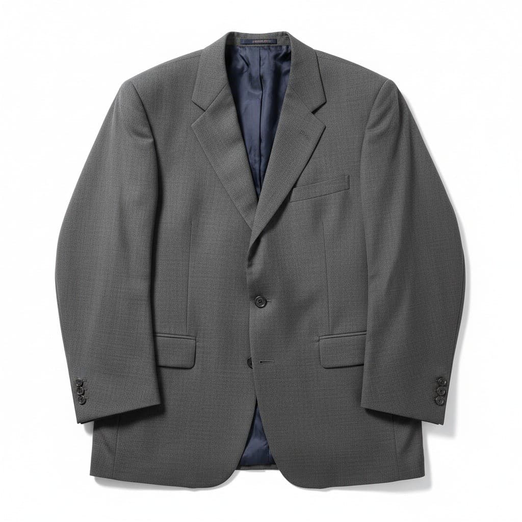 Marcus Neiman Collection Gray Blue Pinstripe 3 Button Blazer, Men's 43L Jacket