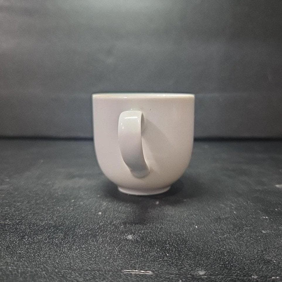 Alforldi Porcelain Small Mug, Vintage White Ceramic Coffee & Tea Cup, Hungarian - Thumbnail 3