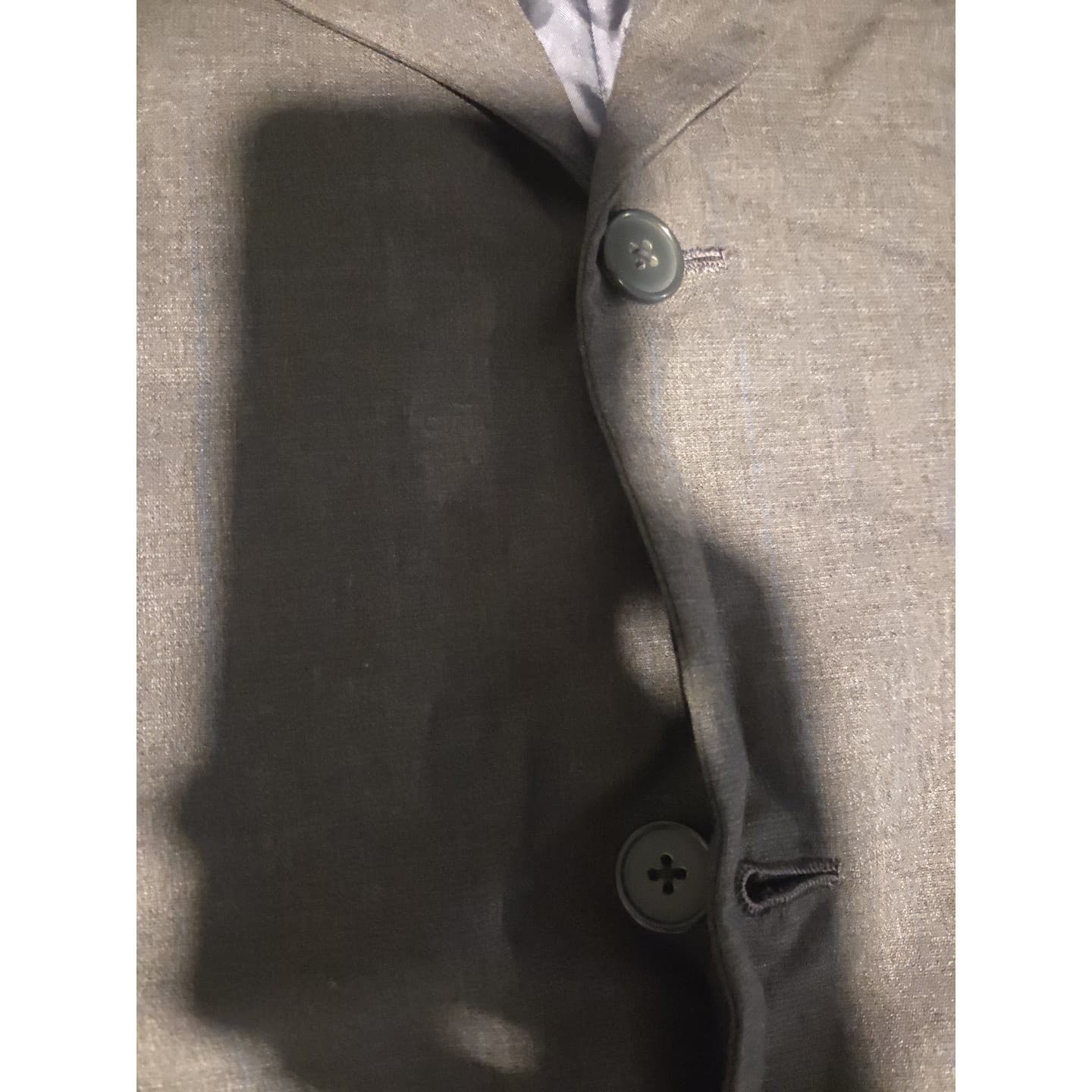 Marcus Neiman Collection Gray Blue Pinstripe 3 Button Blazer, Men's 43L Jacket - Thumbnail 10