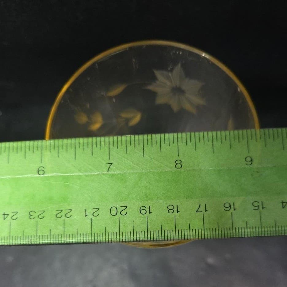 Lancaster Jubilee Yellow Wine Goblet, Floral Etched Amber Glassware, Replacement - Thumbnail 10