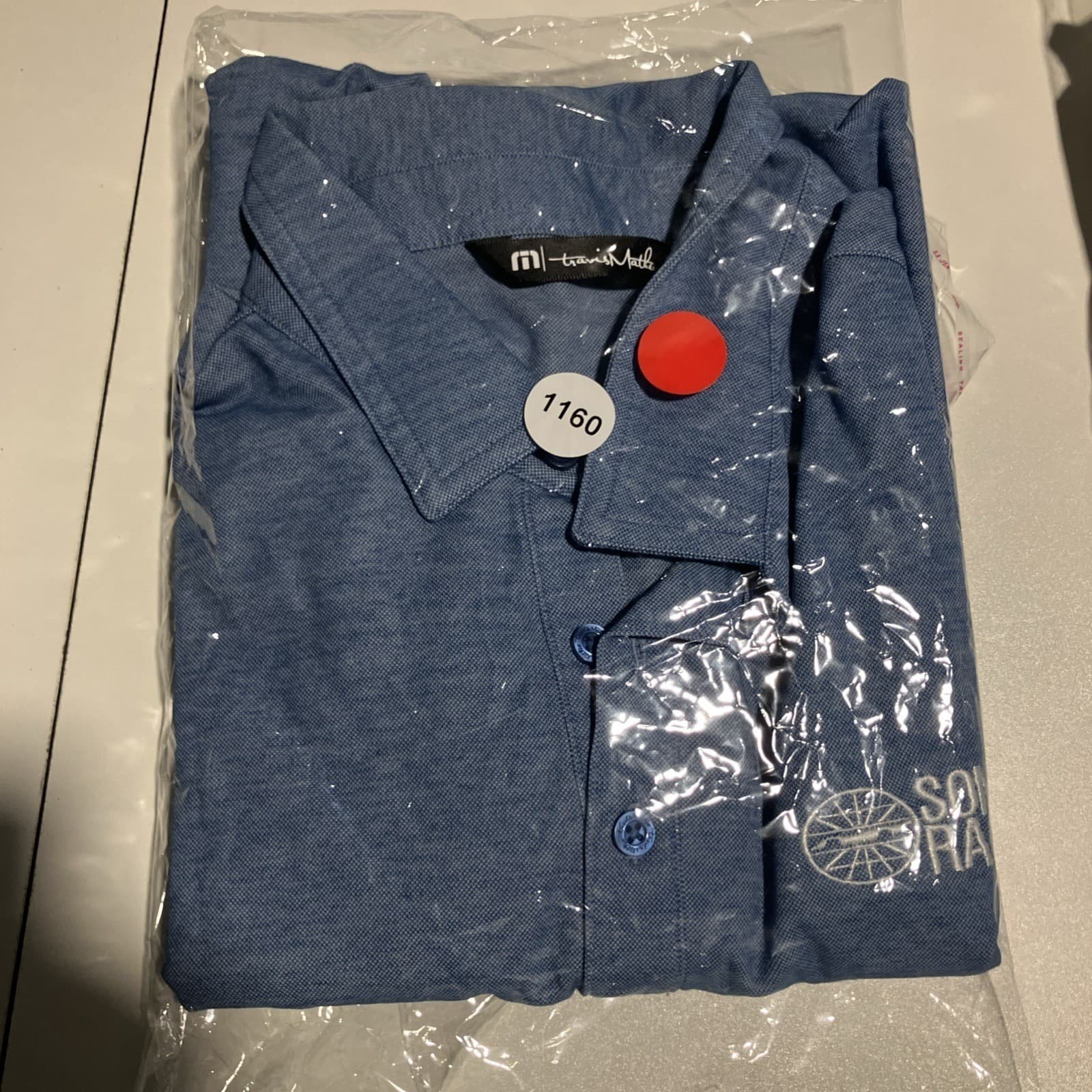 Travis Mathew Sonoma Raceway Blue Heathered Polo Shirt, Men's Large, Pima Cotton - Thumbnail 10