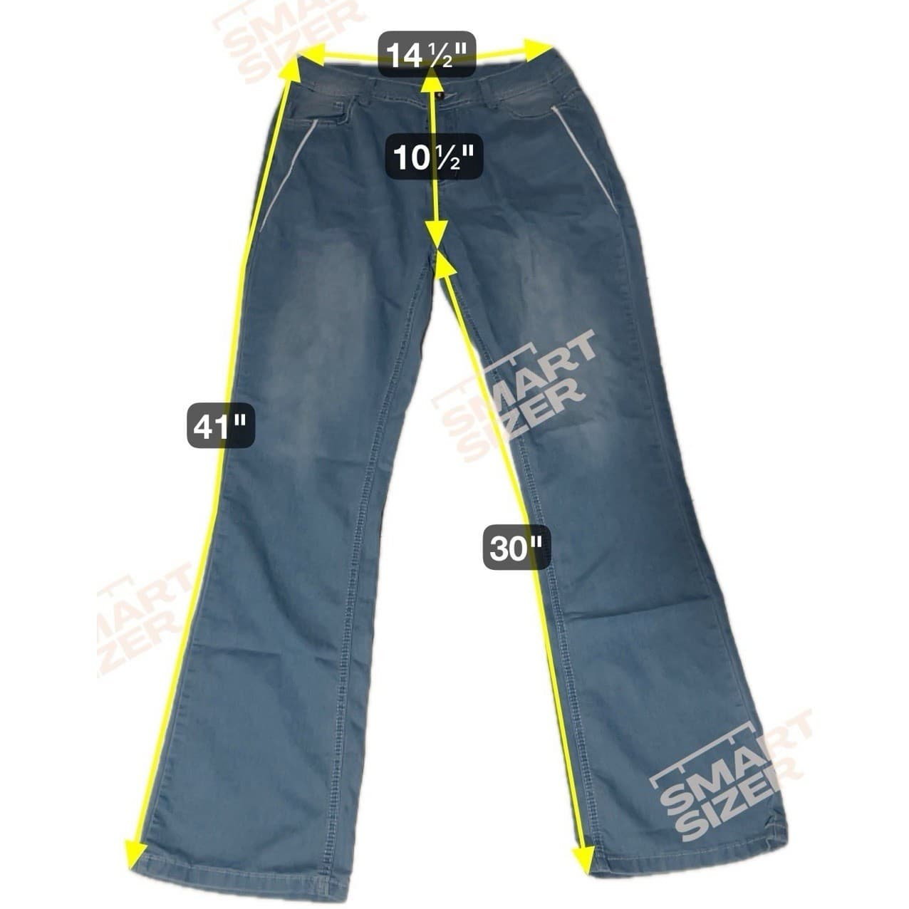 Light Wash Bootcut Jeans with Embroidered Back Pockets. Woman's Medium, Vintage - Thumbnail 2