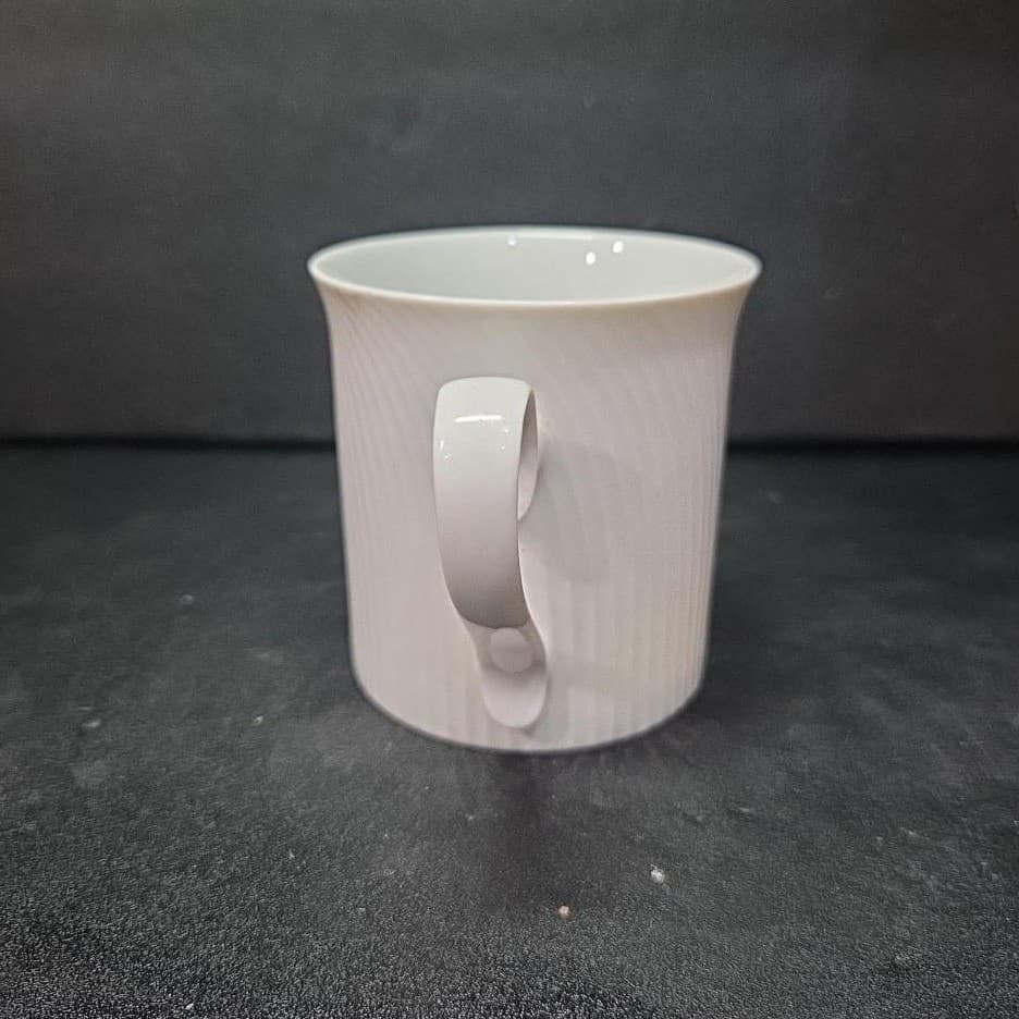 Dansk Tapestries Winter White Mug, Jack Lenor Larsen, Curved Lines Coffee Cup - Thumbnail 5