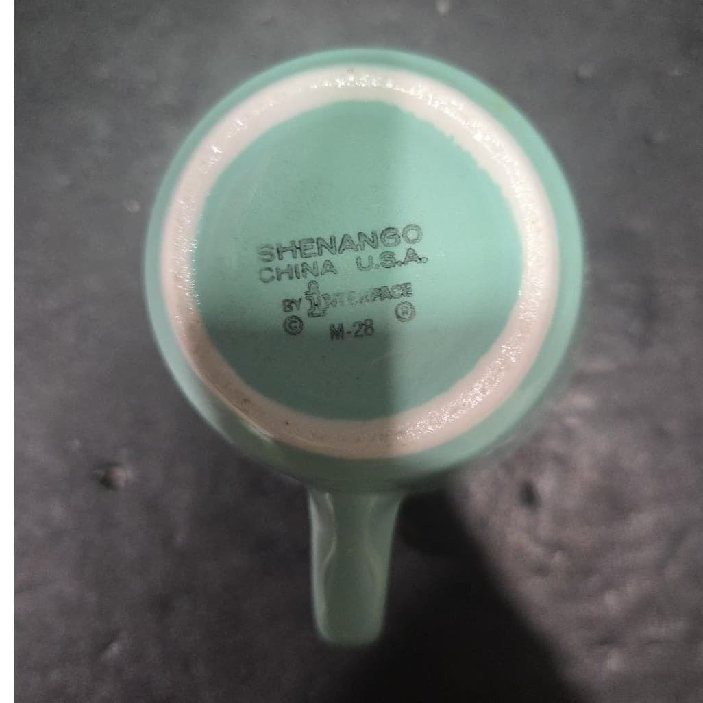 Shenango China Blue Teal Coffee Mug, Interpace M-28 Vintage Cup, Restaurant Ware - Thumbnail 8