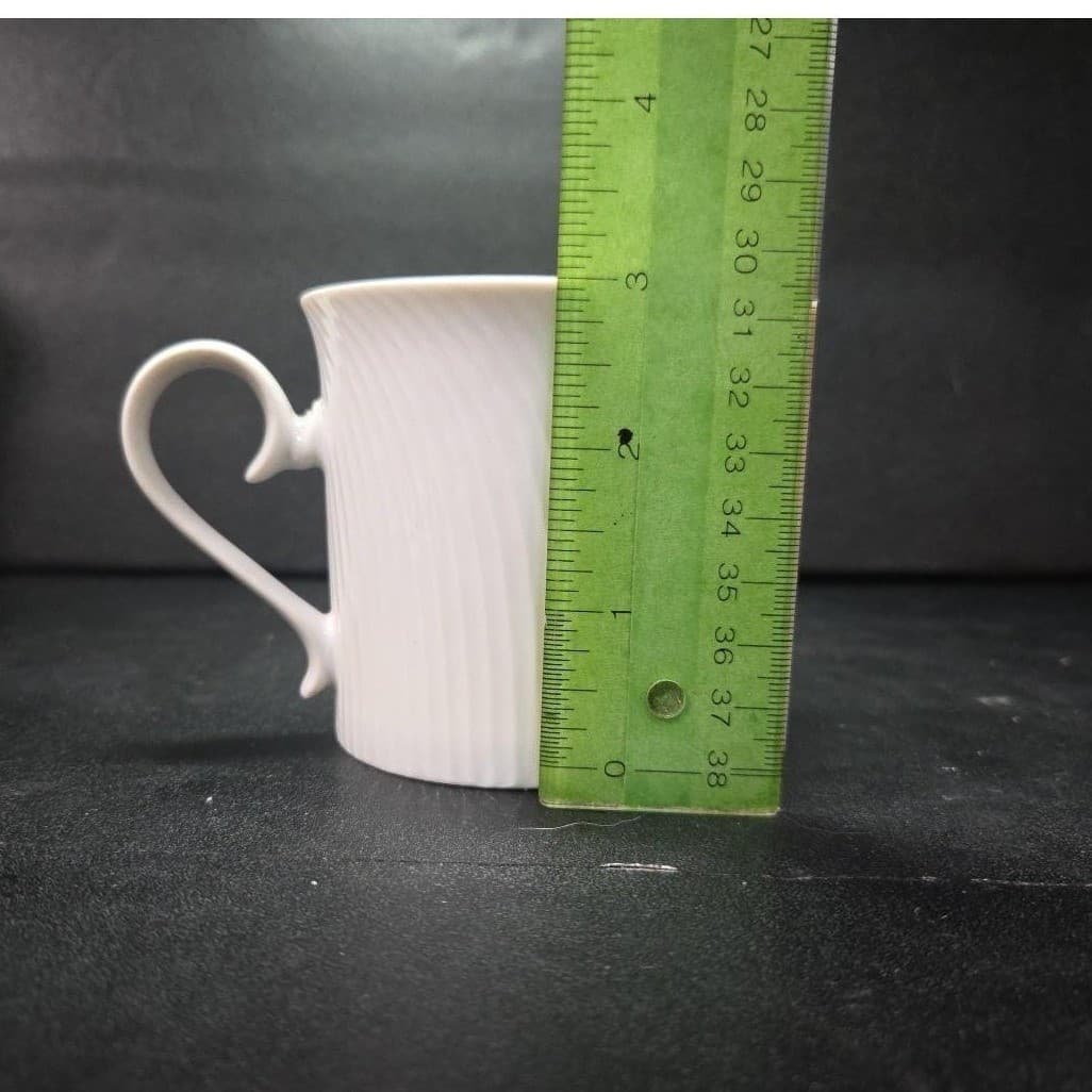Dansk Tapestries Winter White Mug, Jack Lenor Larsen, Curved Lines Coffee Cup - Thumbnail 9