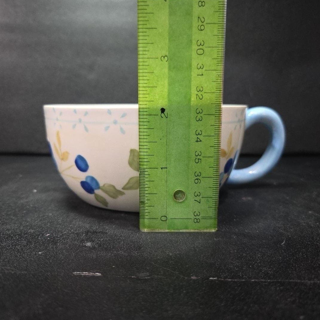 Tracy Porter Hand-Painted Jumbo Mug, "Blueberries Annette" Ceramic Coffee, Soup - Thumbnail 9