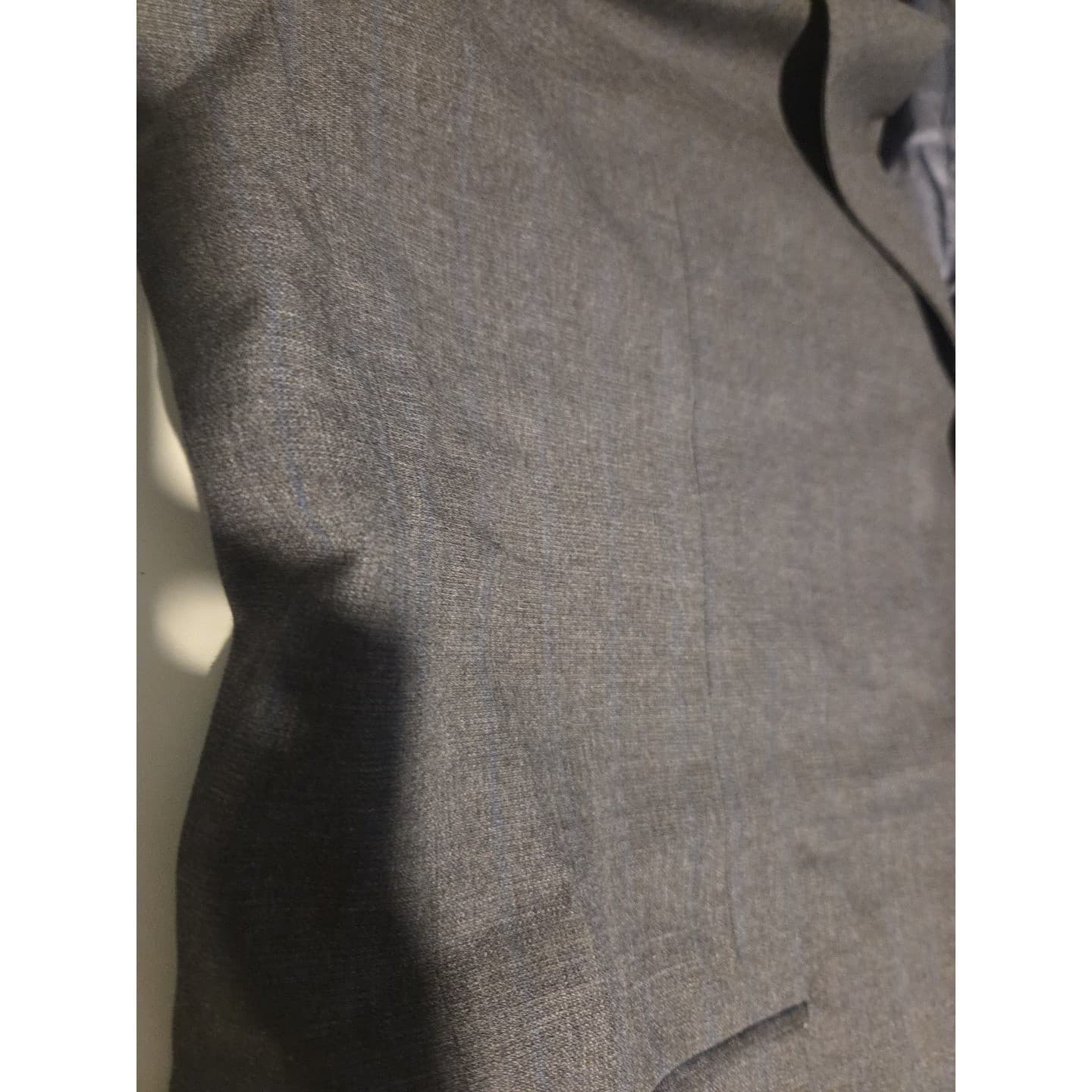 Marcus Neiman Collection Gray Blue Pinstripe 3 Button Blazer, Men's 43L Jacket - Thumbnail 9