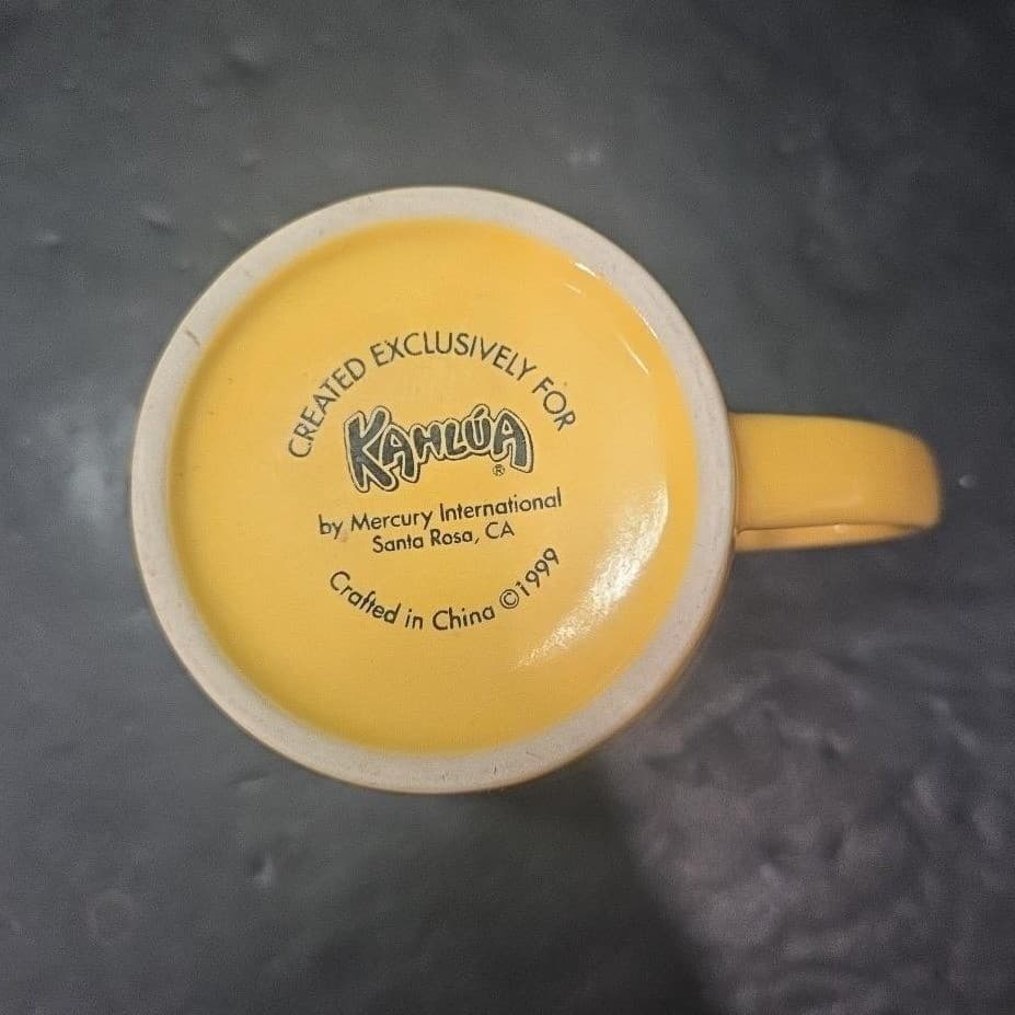Kahlúa Anything Goes Yellow Coffee Mug, Vintage Collectible Drinkware, Barware - Thumbnail 8