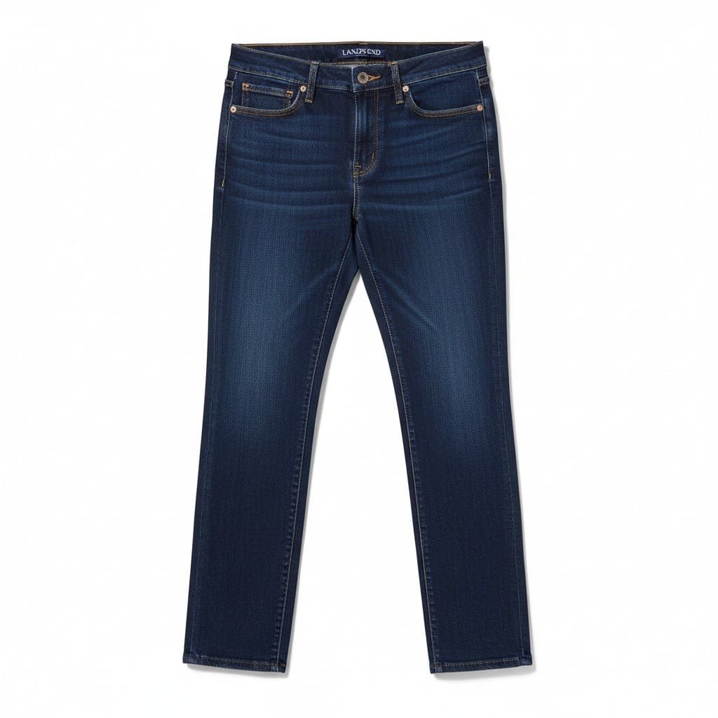 Lands End Fit 1 Slim Leg Jeans, Women's Size 6 Dark Indigo Blue Denim Pants