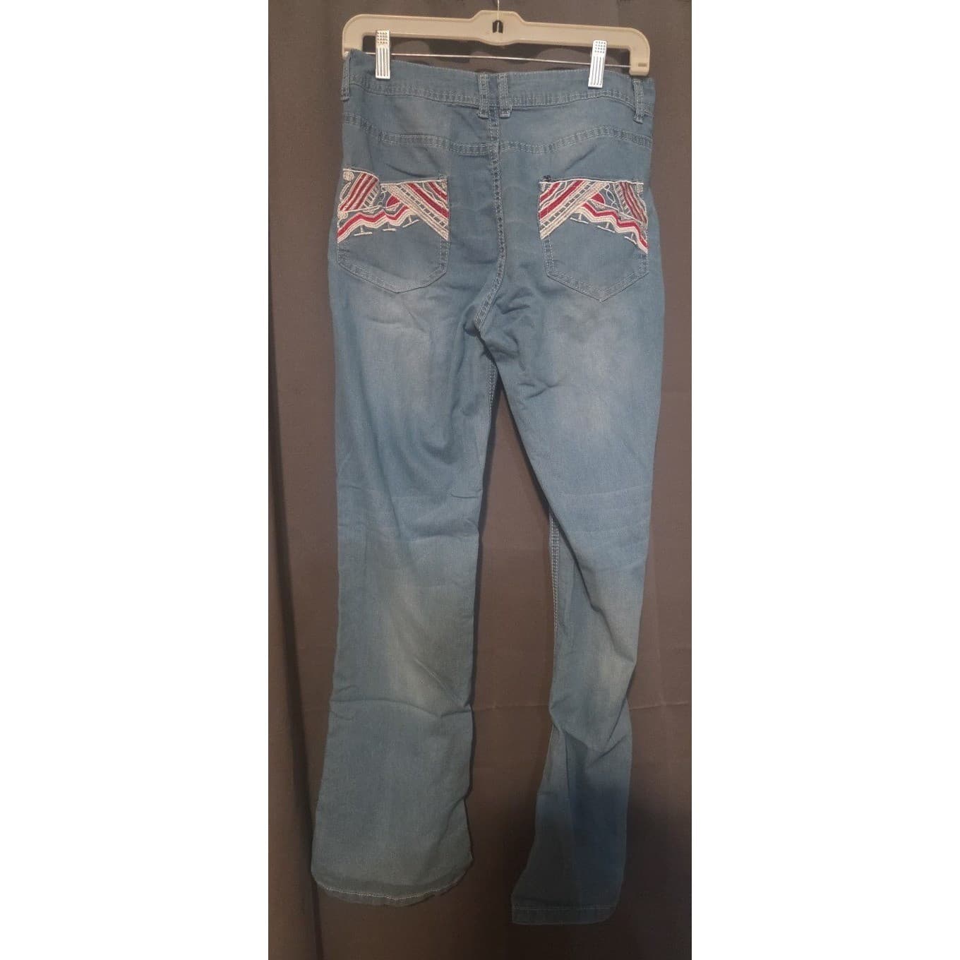 Light Wash Bootcut Jeans with Embroidered Back Pockets. Woman's Medium, Vintage - Thumbnail 4