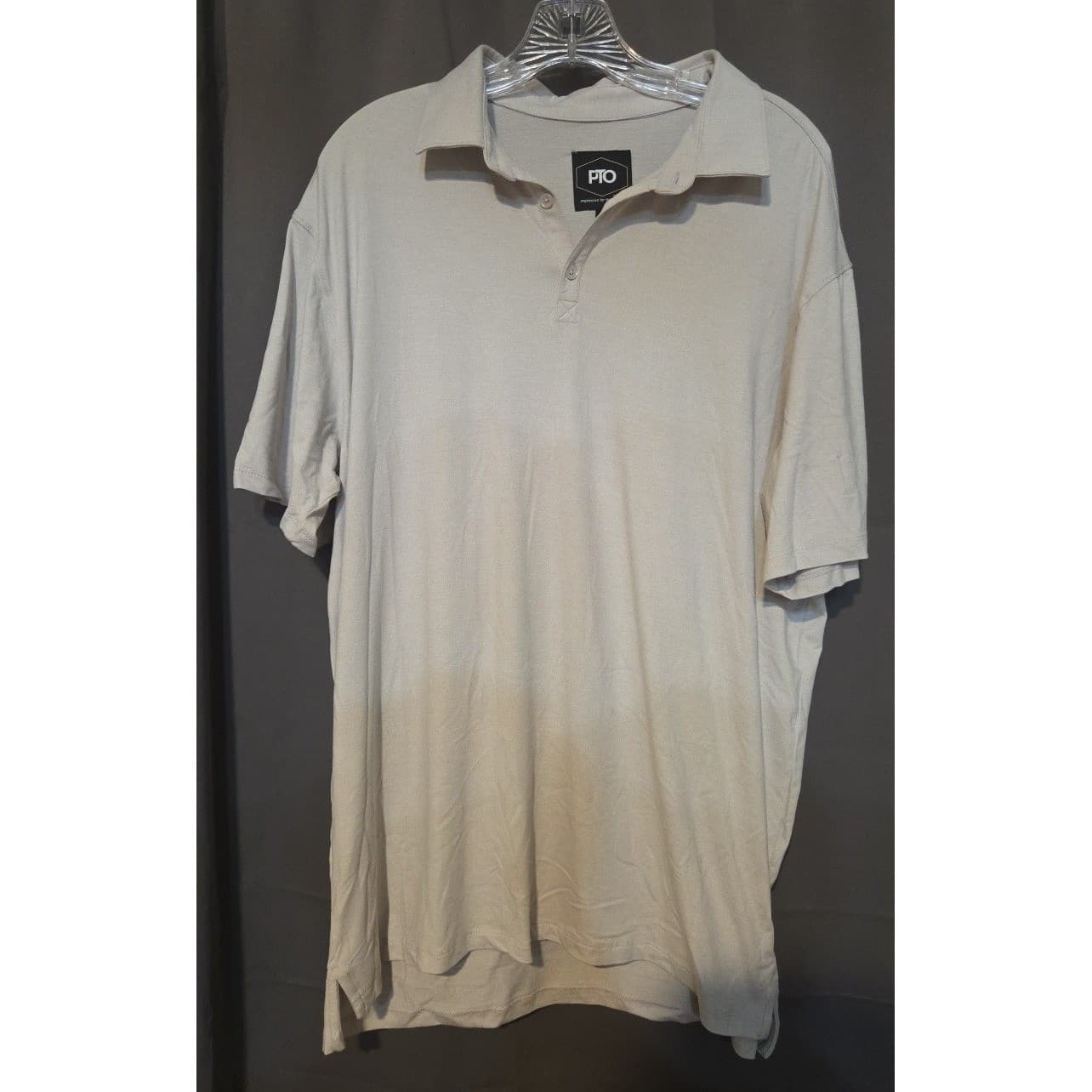 PTO Engineered for the Weekend Tan Beige Short Sleeve Polo, Men's XL Shirt - Thumbnail 3