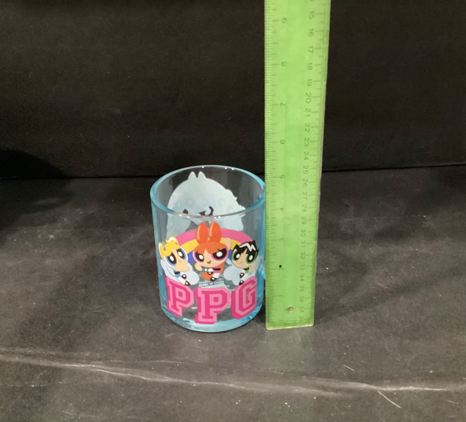 Power Puff Girls Clear Blue Glass Mug PPG Coffee Cartoon Holds 17.5 Ounces - Thumbnail 6