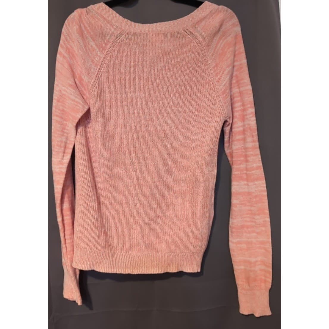 Mossimo Supply Co. Peach Marled 100% Cotton Raglan Knit Sweater, Women's Large - Thumbnail 4