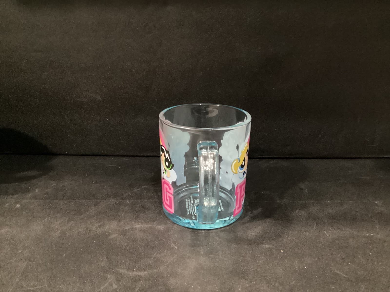 Power Puff Girls Clear Blue Glass Mug PPG Coffee Cartoon Holds 17.5 Ounces - Thumbnail 5