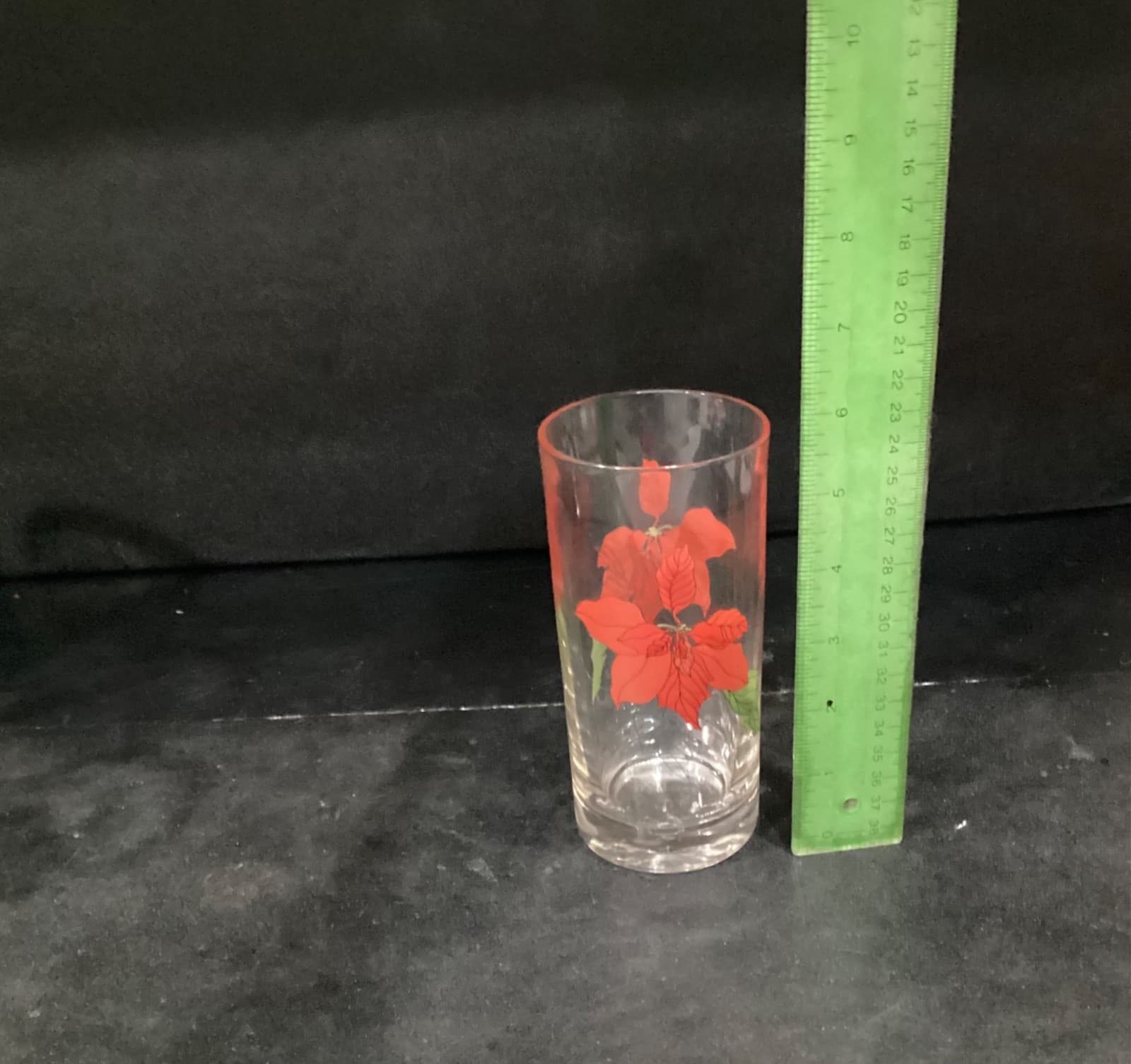 Set of 4 Crisal Portugal Block Spal Poinsettia 12 OZ Glassware Tumbler Highball! - Thumbnail 6