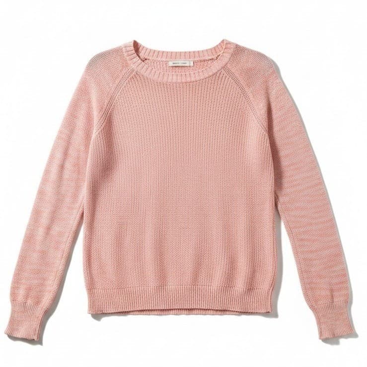 Mossimo Supply Co. Peach Marled 100% Cotton Raglan Knit Sweater, Women's Large