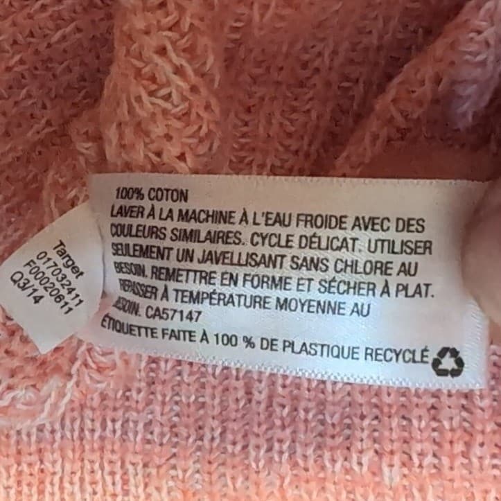 Mossimo Supply Co. Peach Marled 100% Cotton Raglan Knit Sweater, Women's Large - Thumbnail 7