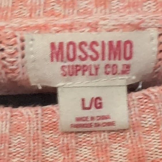 Mossimo Supply Co. Peach Marled 100% Cotton Raglan Knit Sweater, Women's Large - Thumbnail 5